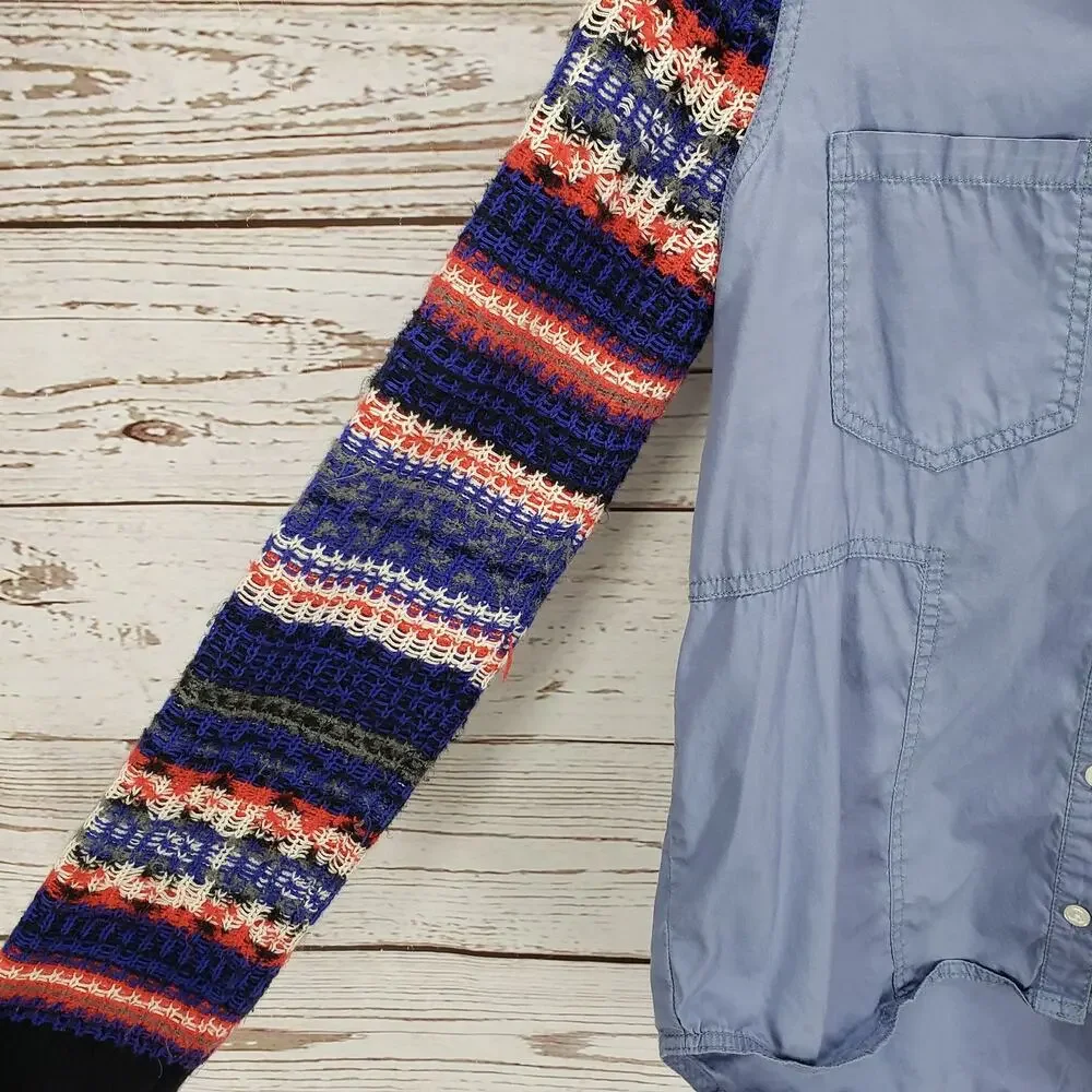 Free People Women's Fair Isle Sweater Knit Sleeve Top Size Medium
